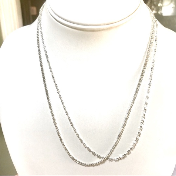 2 Minimalist Sterling Silver necklace chains 18” - Picture 3 of 4